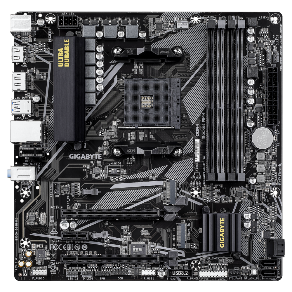 Материнская плата Socket AM4 GIGABYTE B550M DS3H R2
