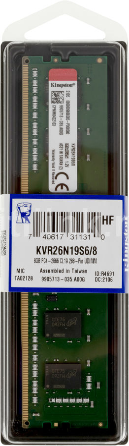 Модуль памяти DDR4 8Gb PC21300 2666MHz Kingston original (KVR26N19S6/8)