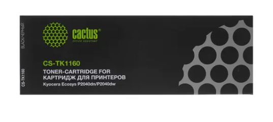 Картридж совместимый Cactus CS-TK1160 черный (7200стр.) для Kyocera Ecosys (P2040dn/P2040dw)