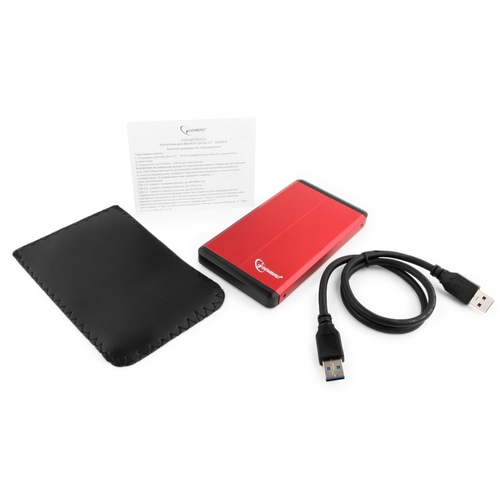 Контейнер для жесткого диска 2,5" USB 3.0 Gembird EE2-U3S-2-R SATA Red