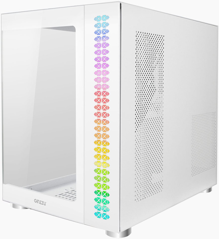 Корпус mATX кубик без БП Ginzzu V502, белый