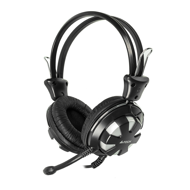Гарнитура A4Tech HS-28 серебристый/черный 1.8м