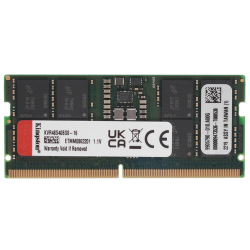 Модуль памяти SODIMM DDR5 16Gb PC38400 4800MHz Kingston KVR48S40BS8-16