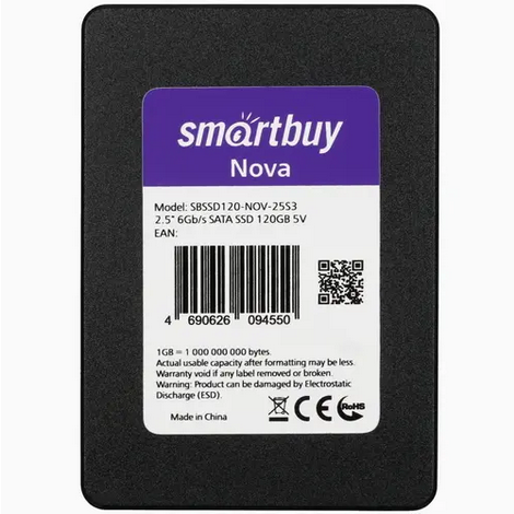 Накопитель SSD SATA 2,5" 120Gb Smartbuy Nova (SBSSD120-NOV-25S3)
