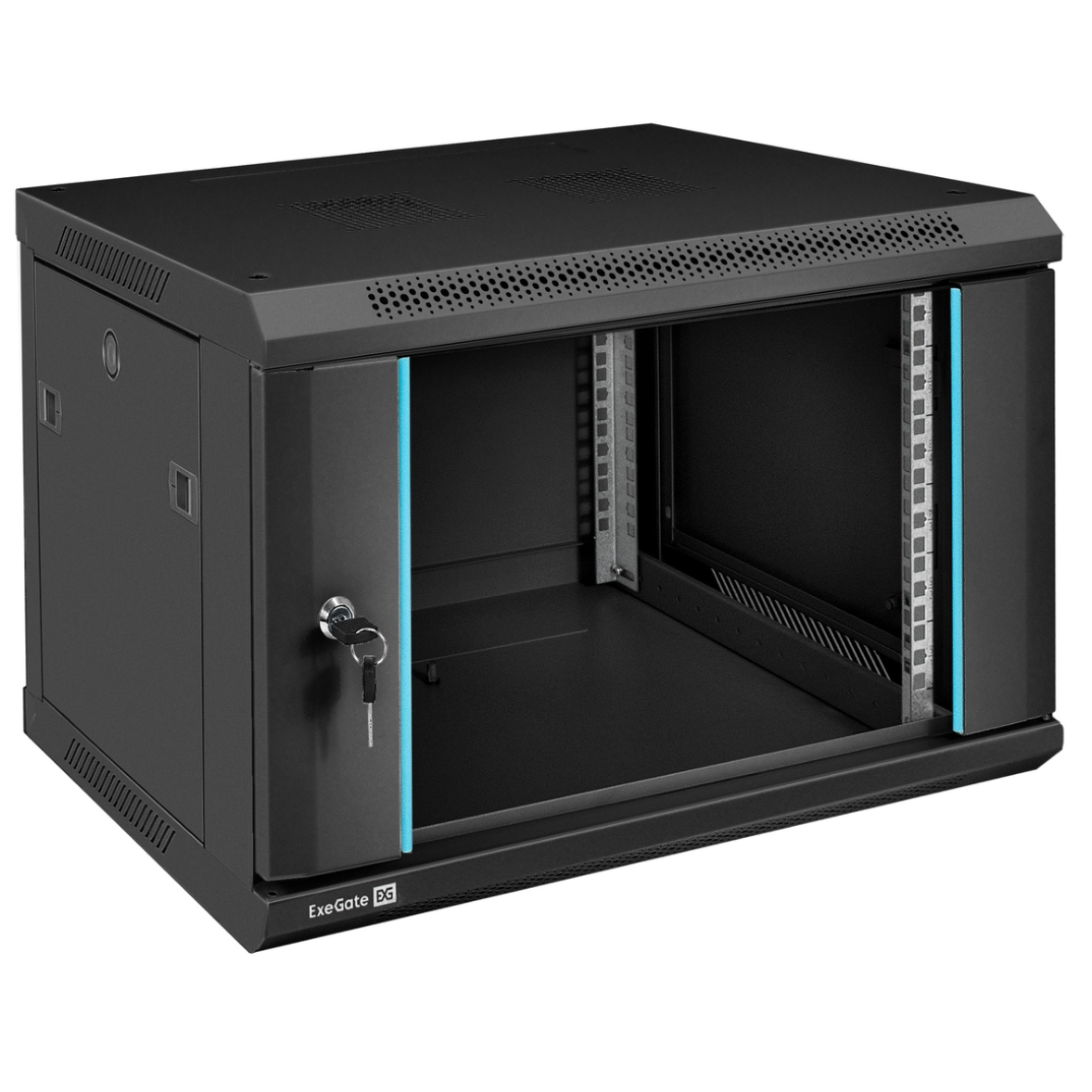 Шкаф телекоммуникационный 19" настенный 6U ExeGate EC-WM-6U.450.G.BLACK.черный