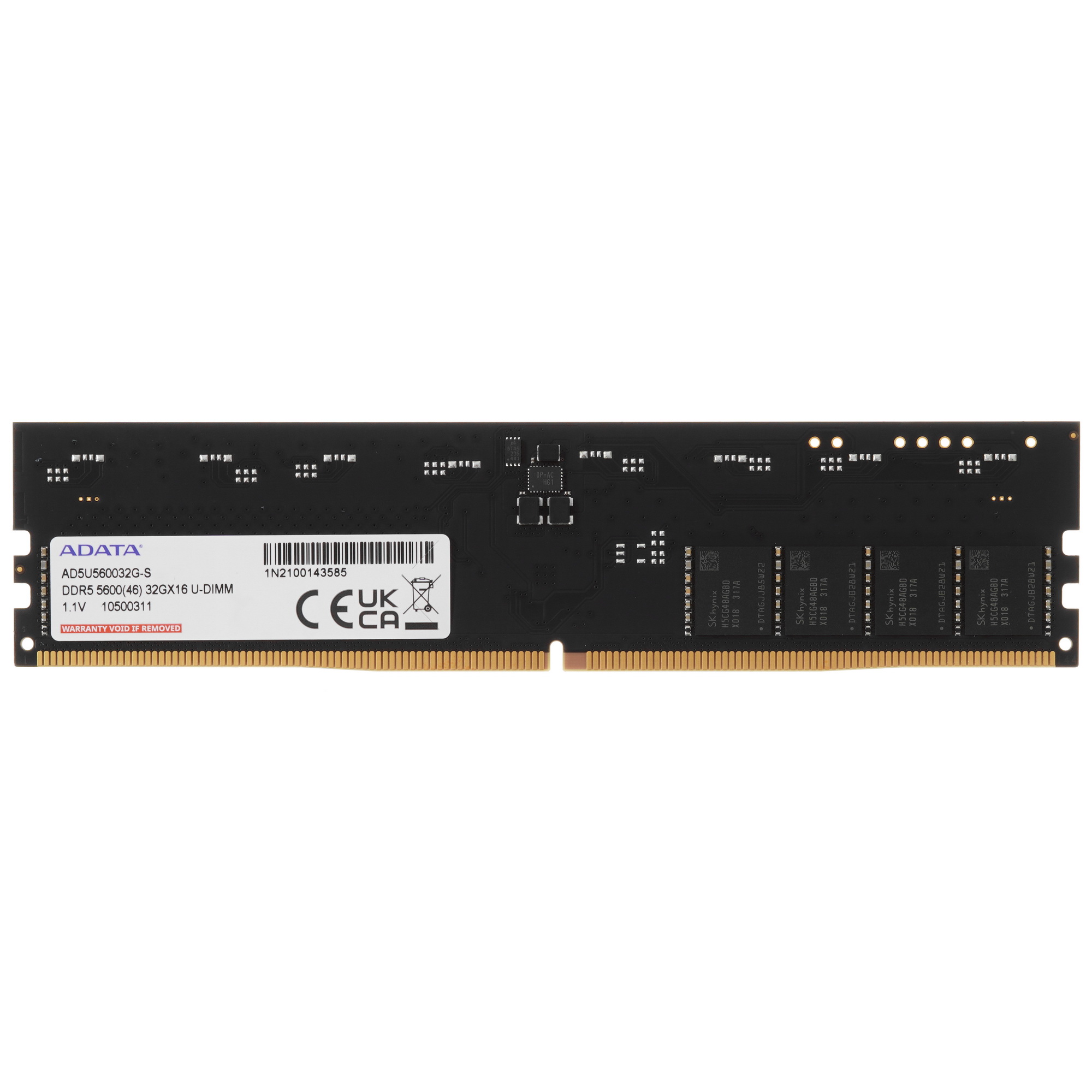Модуль памяти DDR5 32Gb PC44800 5600MHz ADATA (AD5U560032G-S)