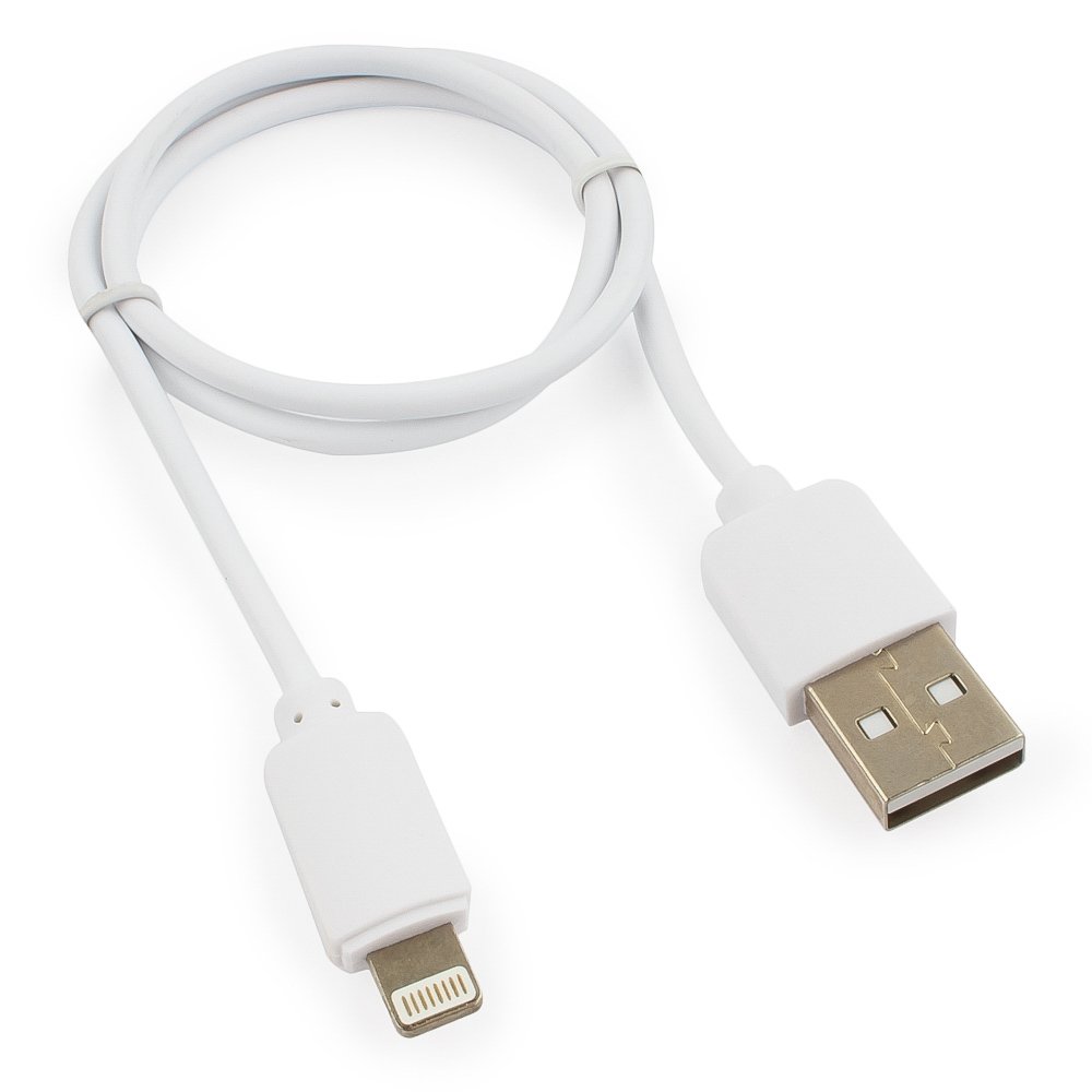 Кабель USB - Lightning Гарнизон GCC-USB2-AP2-0.5M-W, 0.5м, белый