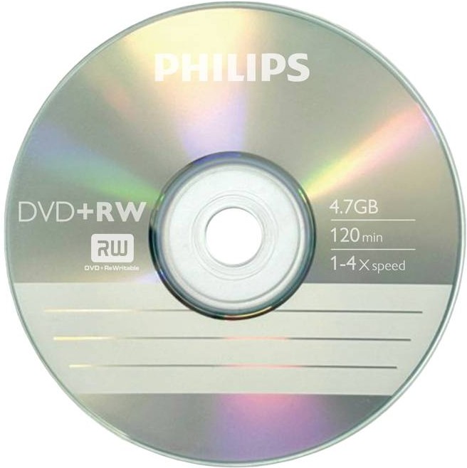 Оптический диск DVD-RW Philips 4.7 Gb, 4х (1шт)