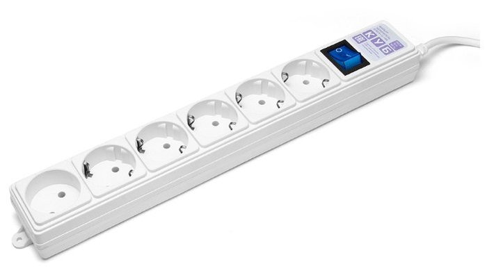 Сетевой фильтр Powercube SPG(5+1)-16B-3M-WHITE, 3м, 6 розеток, белый