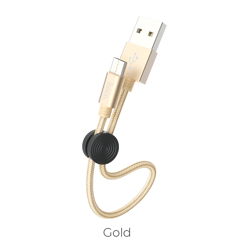 Кабель USB - microUSB, Hoco X35 0,25м, золотой