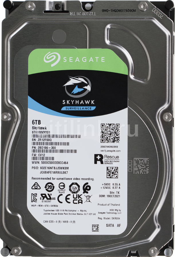 Жесткий диск 3.5" 6Tb Seagate Surveillance Skyhawk (ST6000VX001)