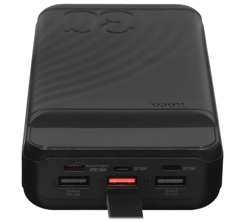 Портативный аккумулятор Hoco J123B Li-ion, 30000mAh, 5A, черный