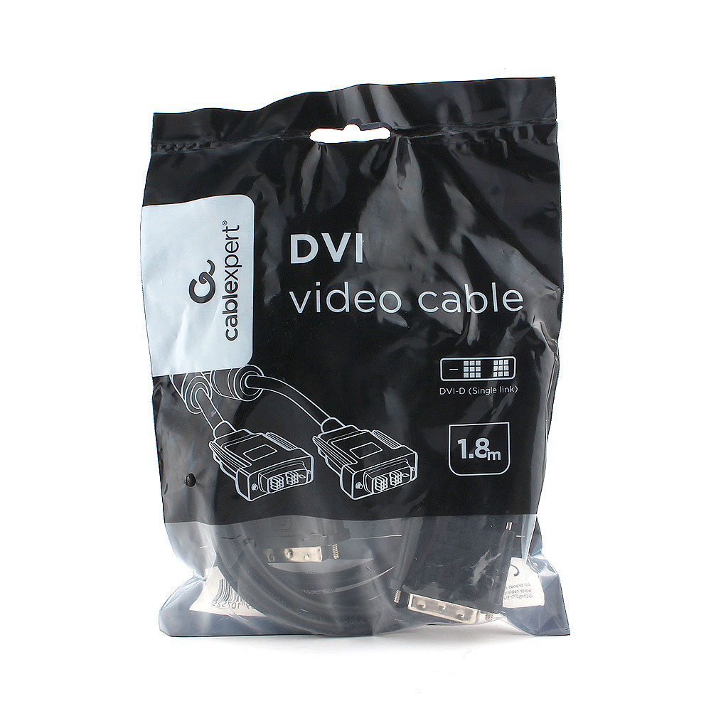 Кабель DVI-D, M-M, 1.8m, Cablexpert CC-DVIL-BK-6