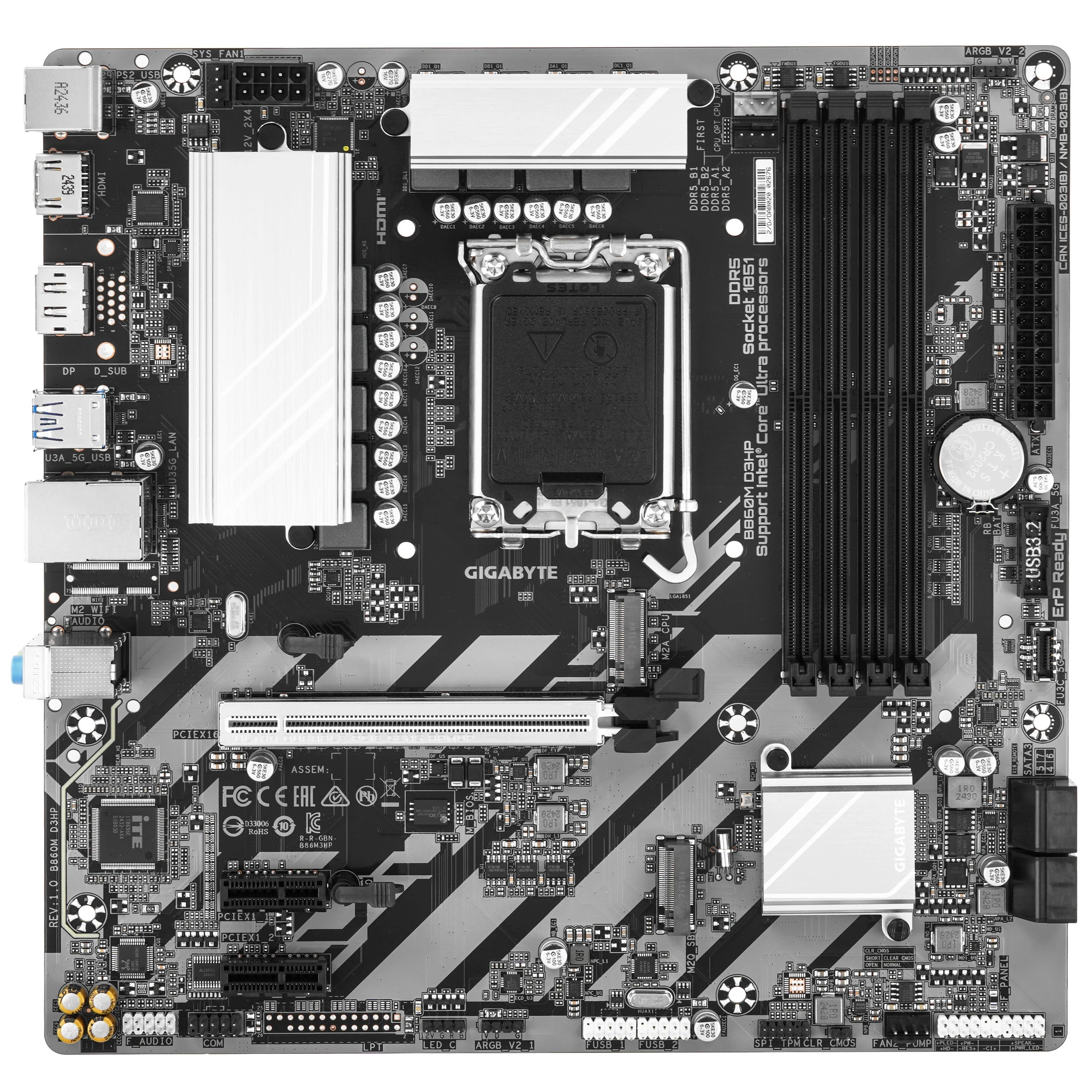 Материнская плата Socket 1851 Gigabyte B860M D3HP