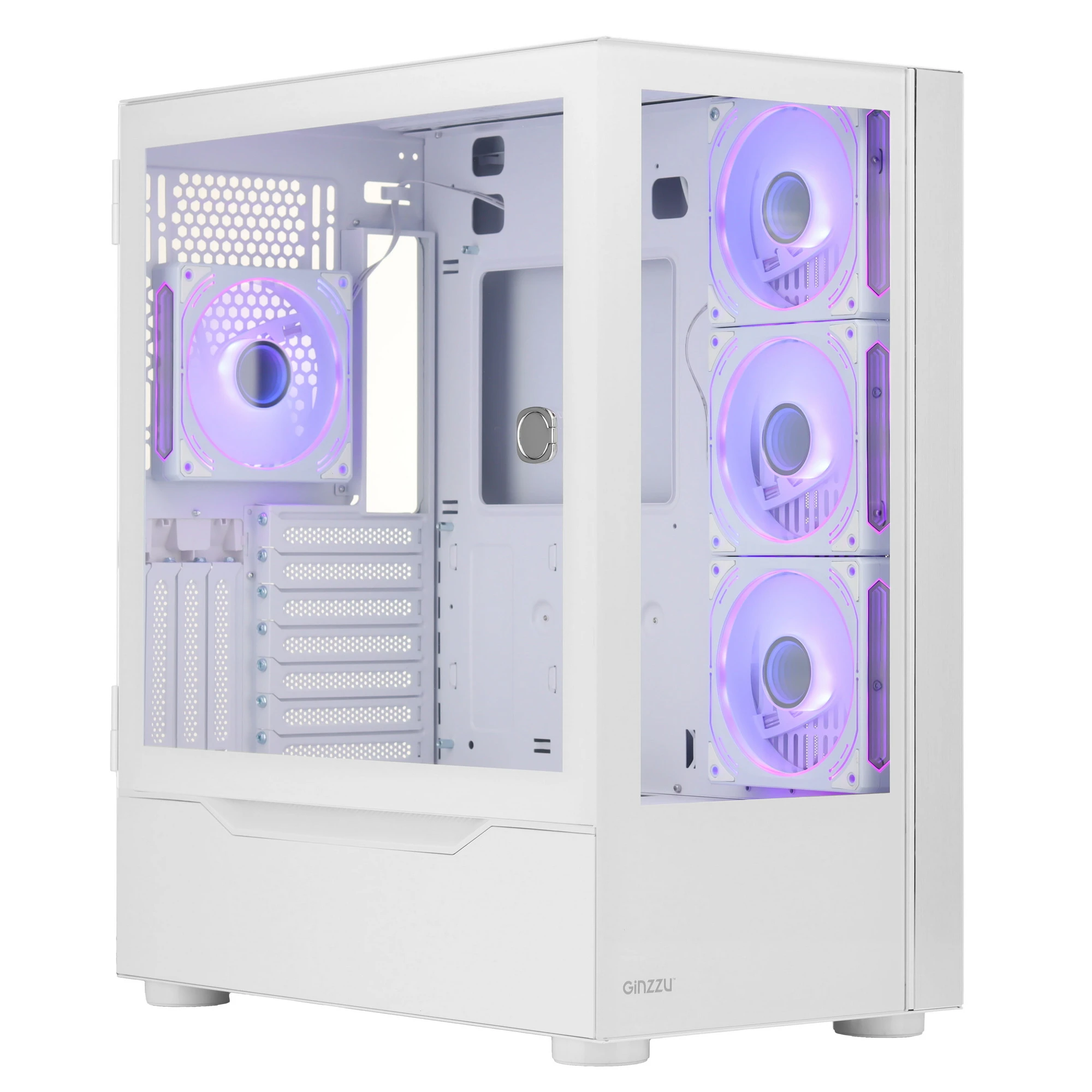 Корпус ATX без БП Ginzzu GL 770 FAN 12CM RGB*4 белый