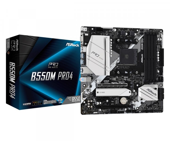 Материнская плата Socket AM4 ASRock B550M PRO4