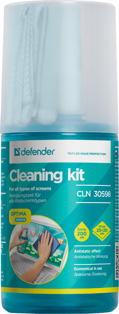 Чистящий набор Defender CLN 30598 микрофибра + спрей 200мл
