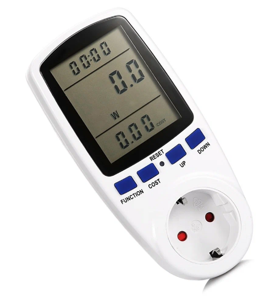 Ваттметр (измеритель мощности) Energenie EHB12-1, двухтарифный, ЖК-дисплей 2,8″, русифицирован,белый