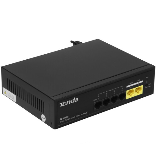 Коммутатор Tenda SG106PC (L2) 6x1Гбит/с 4PoE 50W неуправляемый