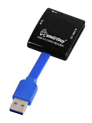 Картридер внешний Smartbuy 700, USB 3.0, черный