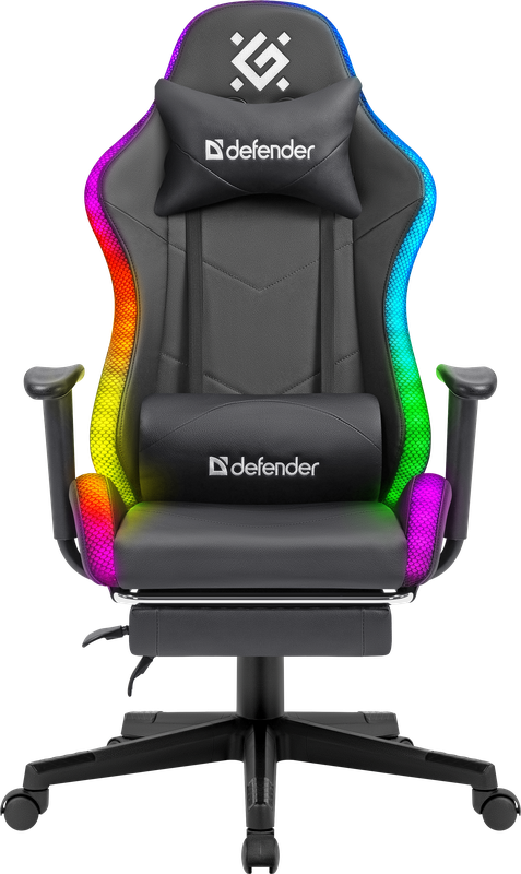 Кресло игровое Defender Watcher, черный, подсветка