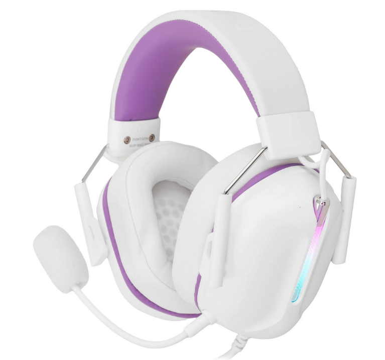 Гарнитура игровая PANTEON GHP-850 PRO, бело-фиолетовая