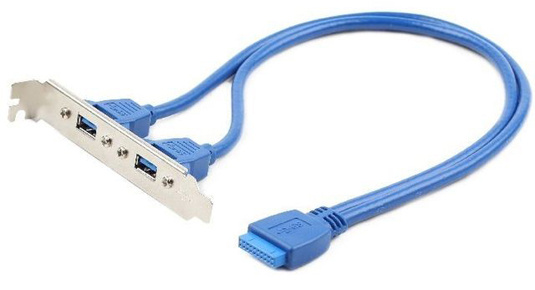 Планка в системный блок Cablexpert CC-USB3-RECEPTACLE-LP на 2xUSB 3.0 19-pin USB 3.0 мат.платы