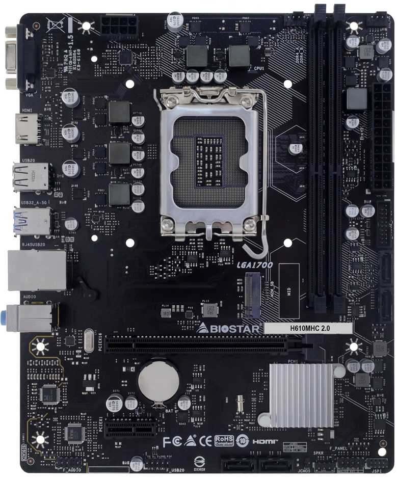 Материнская плата Socket 1700 Biostar H610MHC 2.0, DDR4