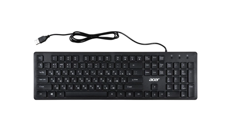 Клавиатура Acer OKW020, USB, черный