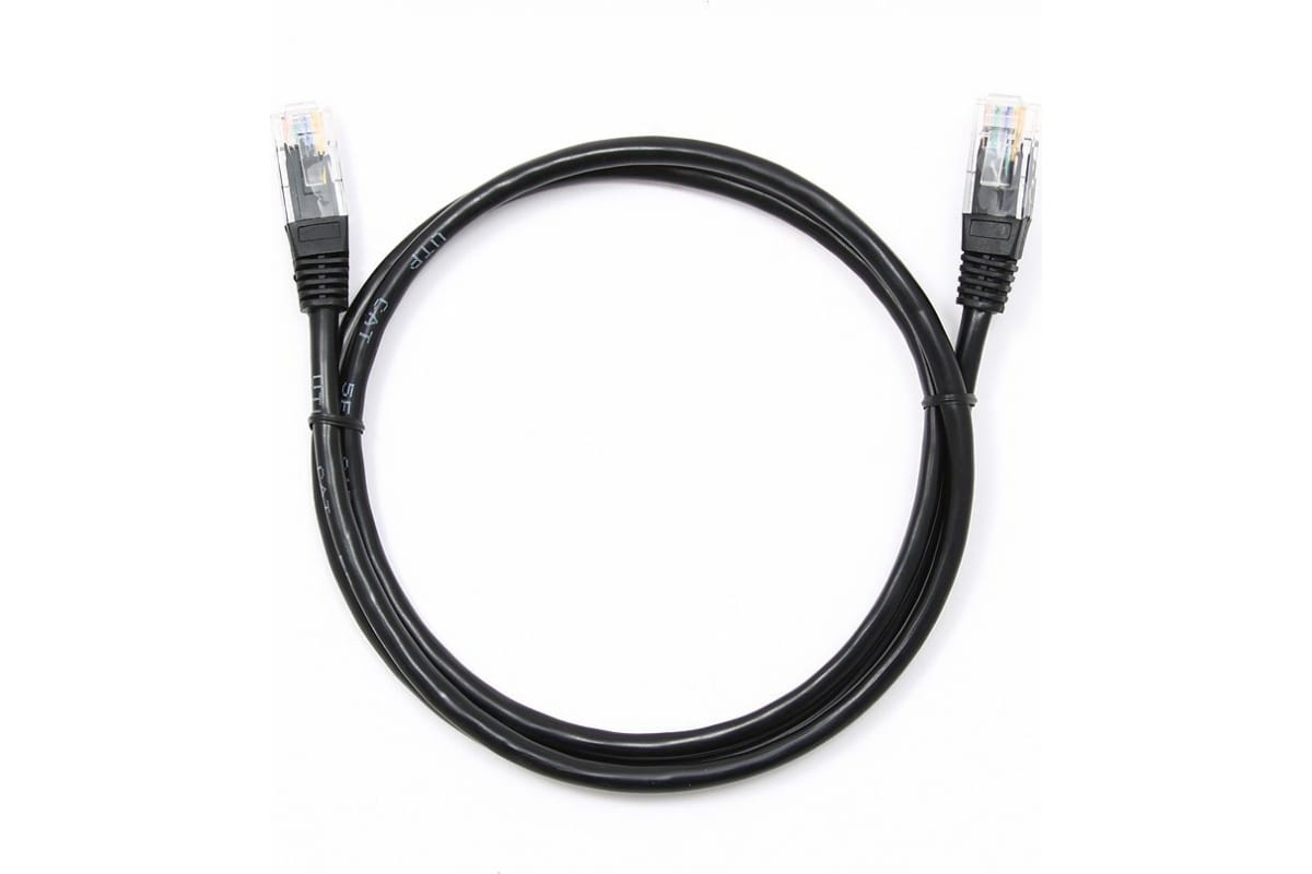 Патчкорд UTP Cablexpert PP12-1M/BK кат.5e, 1м, литой, многожильный (черный)