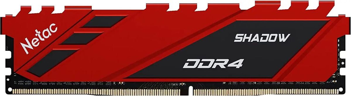 Модуль памяти DDR4 16Gb PC21300 2666MHz Netac Shadow NTSDD4P26SP-16R Red, с радиатором