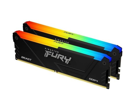 Комплект модулей памяти DDR4 2x8Gb PC4-25600 3200MHz Kingston Fury Beast RGB (KF432C16BB2AK2/16)