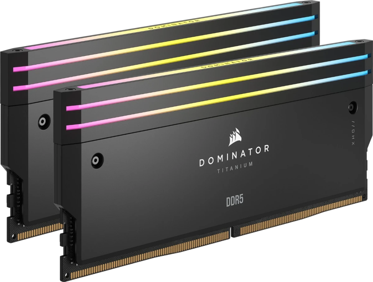 Комплект модулей памяти DDR5 2x32Gb Corsair Dominator Titanium RGB (CMP64GX5M2X6600C32)