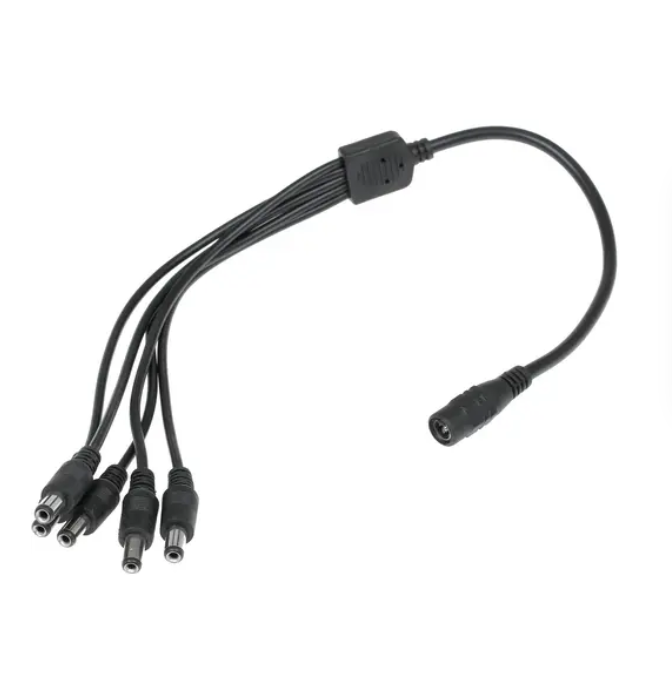 Кабель-разветвитель питания 1->5 Ginzzu GC-P105B, 0.2м