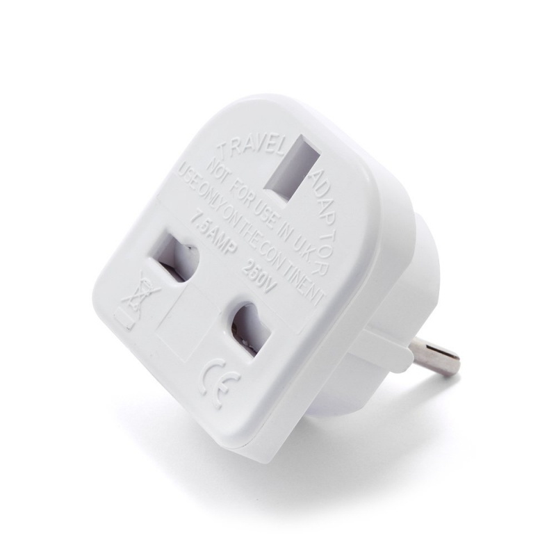 Переходник питания Cablexpert A-AC-UKEU-001, с вилки EU, UK в RU, белый