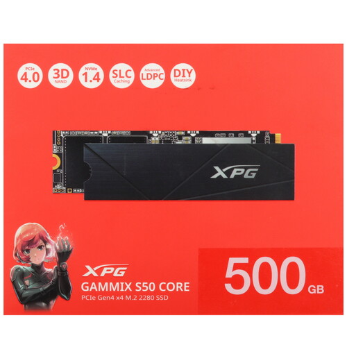 Накопитель SSD M.2 NVMe 500Gb ADATA Gammix S50 Core XPG (SGAMMIXS50C-500G-CS)