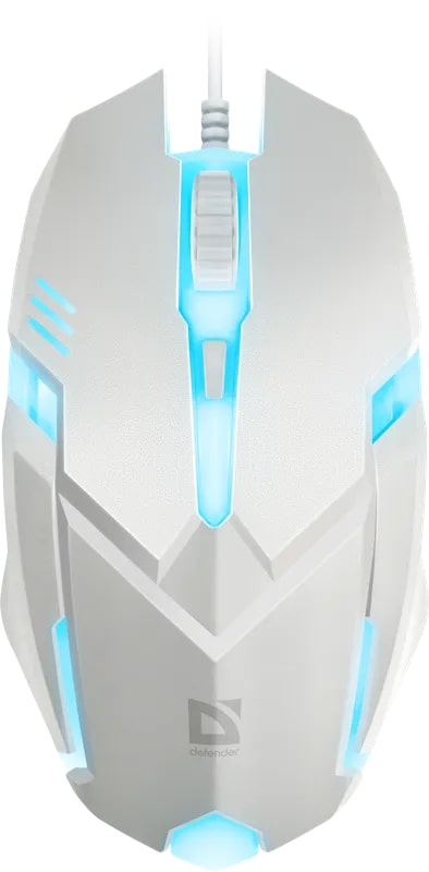 Мышь проводная Defender Cyber MB-560L, 7цветов, белый