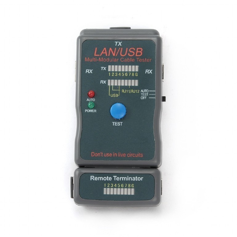 Тестер LAN Cablexpert NCT-2,100/1000 Base-TX, для UTP, STP, RJ-11, USB-кабеля