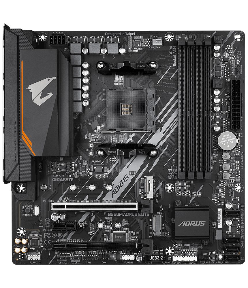 Материнская плата Socket AM4 GIGABYTE B550M AORUS ELITE