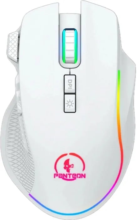 Мышь беспроводная игровая PANTEON PS93 W, RGB, BT+2.4G, белый