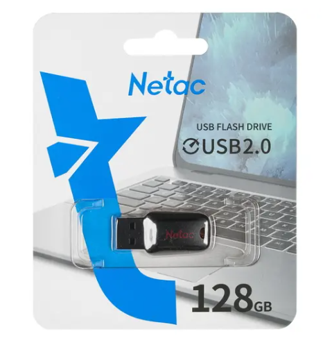 Флеш накопитель 128Gb USB 2.0 Netac U197 черный (NT03U197N-128G-20BK)