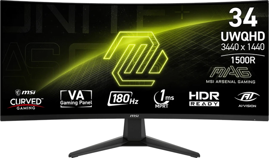 Монитор 34" MSI MAG 346CQ (180Hz), изогнутый, черный