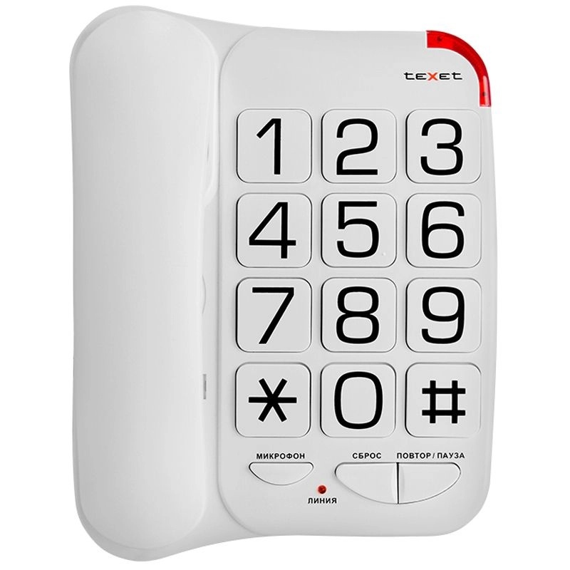Телефон проводной teXet TX-201, белый