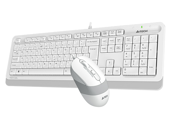 Комплект клавиатура+мышь A4Tech FStyler F1010 белый/серый
