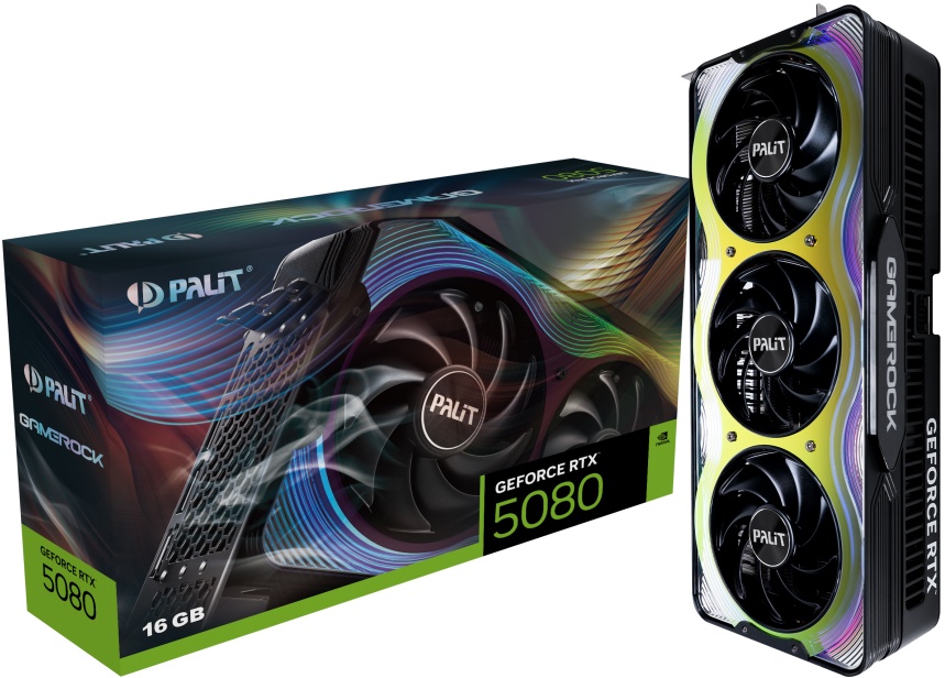 Видеокарта PCI-E 5.0 16Gb GeForce RTX 5080 Palit PA-RTX5080 GAMEROCK
