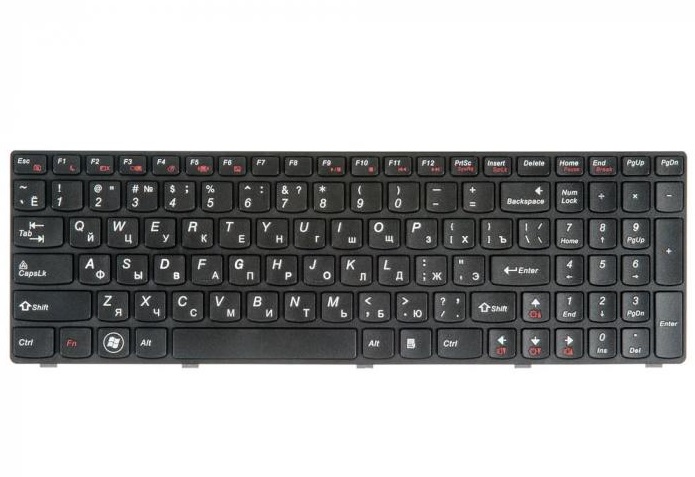 Клавиатура для ноутбука Lenovo IdeaPad Y570, Y570A, Y570M, Y570N, черная с рамкой, гор. Enter