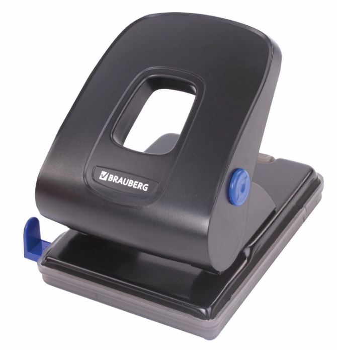 Дырокол металлический BRAUBERG «Extra», до 40л, черный, 229093