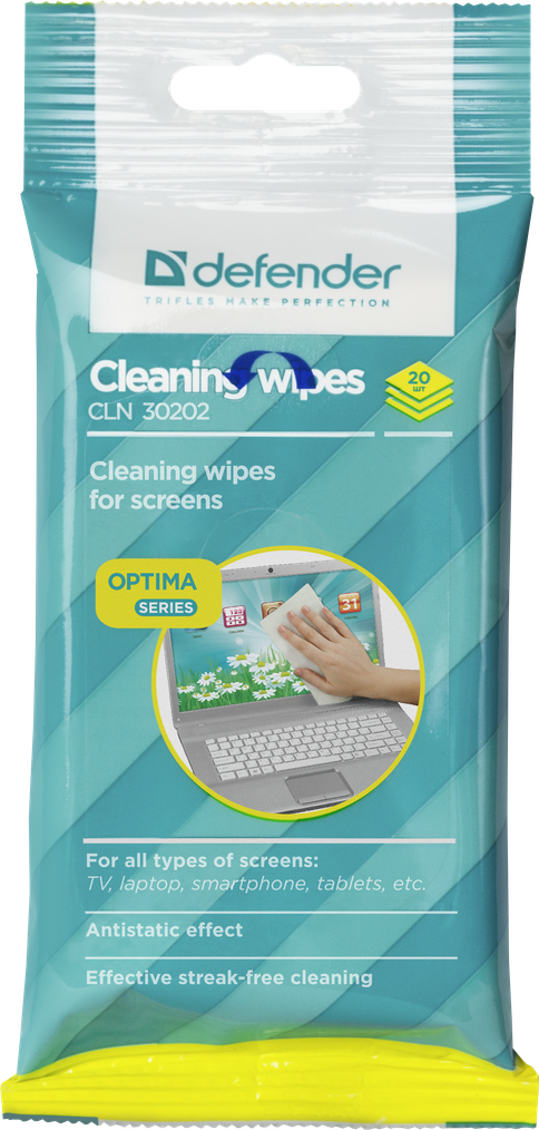 Чистящие салфетки Defender CLN 30202 Optima 20 шт