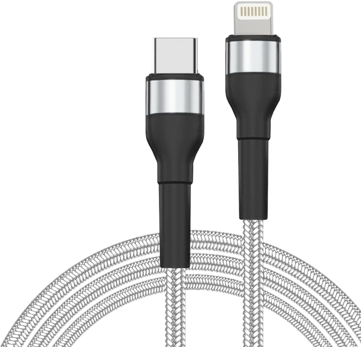 Кабель Type C - Lightning JETACCESS JA-DC60, 2м, серебристый