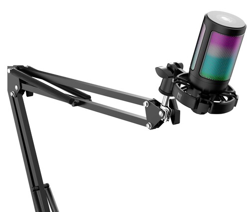 Игровой стрим микрофон Defender Impulse GMC 650 USB, RGB, стойка, провод 1.7 м.